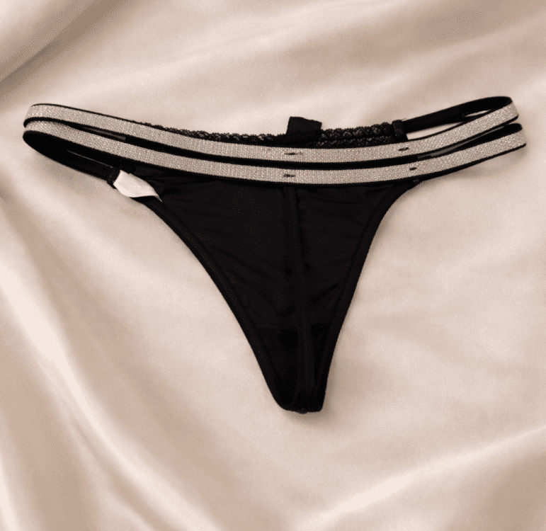 Colaless Negro con Tiras Brillantes - Imagen 2