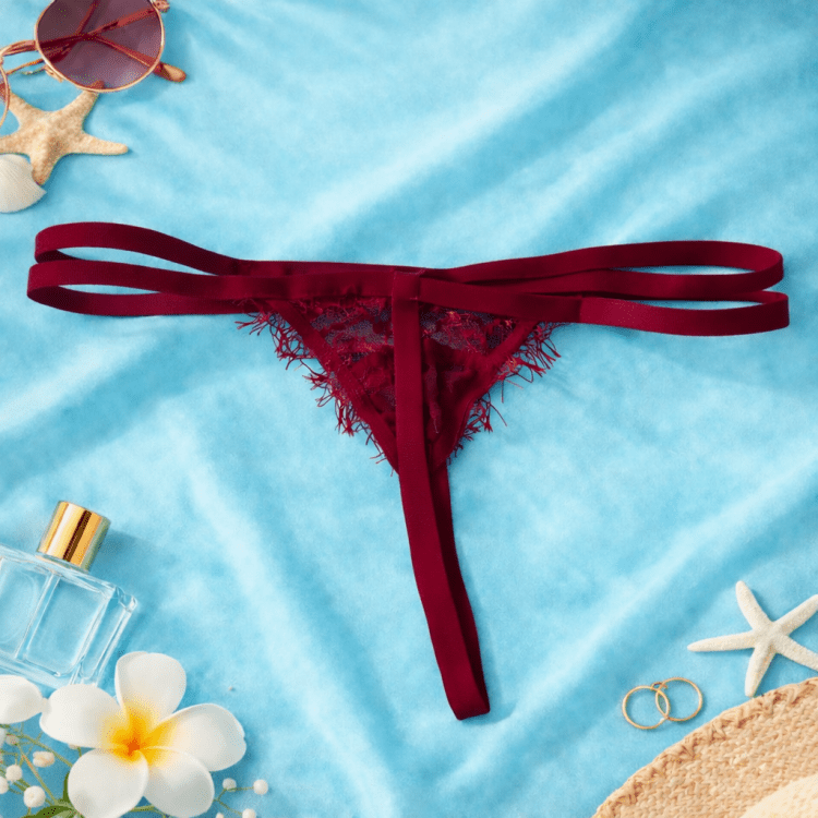 Tanga encaje color vino - Imagen 2