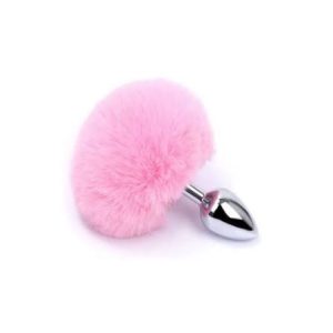 Plug Anal Metálico S, Pompón Rosa