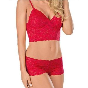 Conjunto Rojo De Encaje Fany