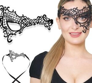 Antifaz de encaje negro estilo veneciano