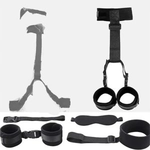 Set de esposas y antifaz ajustable negro