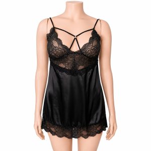 Baby Doll Negro con Encaje