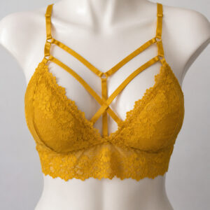 Bralette de Encaje Mostaza