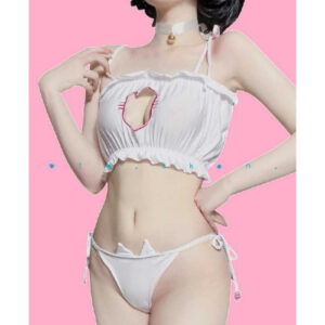 Conjunto Cosplay Gatita Blanco