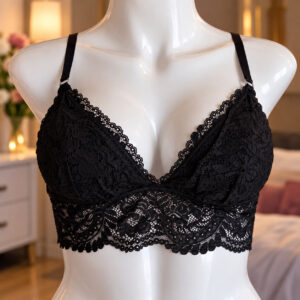 Sostén Bralette de Encaje Negro