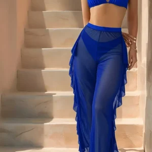 Pantalón de Playa Transparente Azul